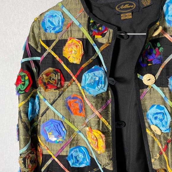 Vintage ALLURE Roses Jacket Patchwork Blazer - Picture 6 of 10